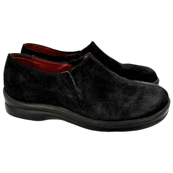 Birkenstock Footprints Clog EU 38 Black Suede Leather Slip On Comfort Shoes - Picture 1 of 11